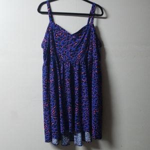 Torrid Sz 3 Blue Leopard Challis HiLo Skater Dress